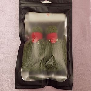 Elegant Green and Red Tassel Earrings